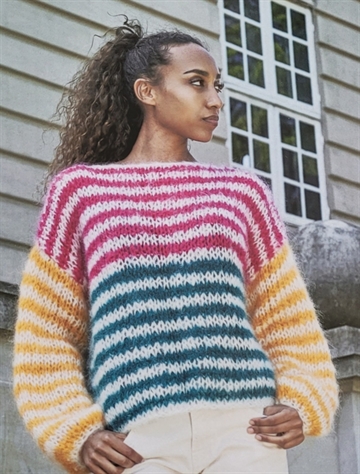 Stribet sweater med to tråde - Bella by Permin